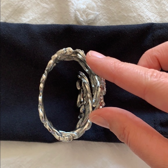 Silver Rhinestone Feather Cuff - Picture 4 of 7